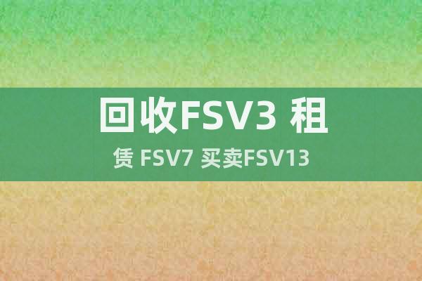 回收FSV3 租賃 FSV7 買(mǎi)賣(mài)FSV13