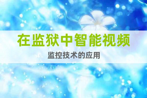 在監(jiān)獄中智能視頻監(jiān)控技術(shù)的應(yīng)用