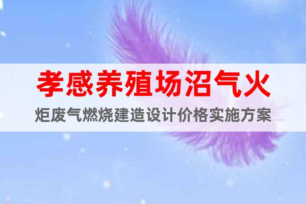 孝感養(yǎng)殖場(chǎng)沼氣火炬廢氣燃燒建造設(shè)計(jì)價(jià)格實(shí)施方案