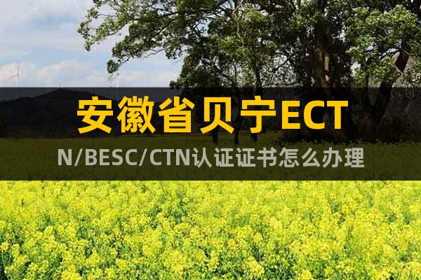 安徽省贝宁ECTN/BESC/CTN认证证书怎么办理