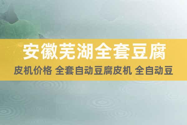 安徽芜湖全套豆腐皮机价格 全套自动豆腐皮机 全自动豆腐皮机