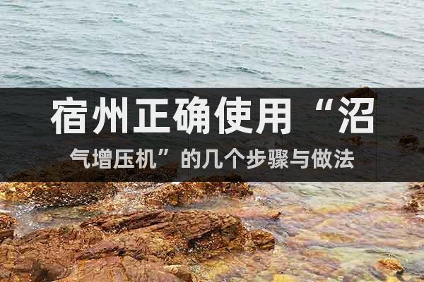 宿州正確使用“沼氣增壓機(jī)”的幾個步驟與做法