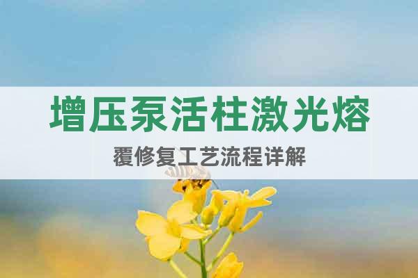 增压泵活柱激光熔覆修复工艺流程详解