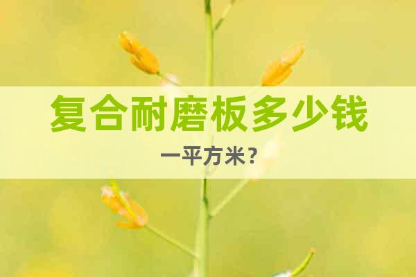 復(fù)合耐磨板多少錢一平方米？