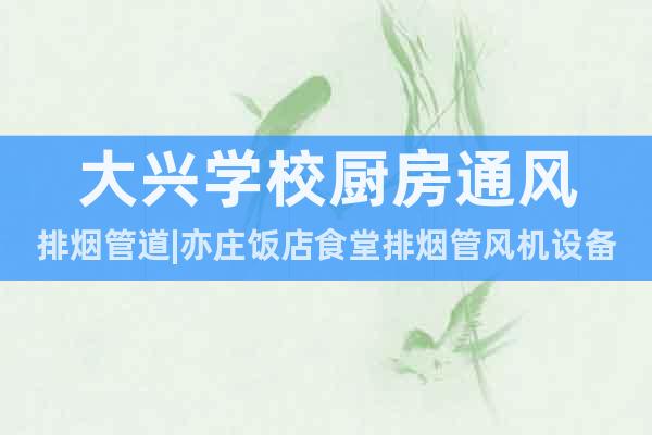 大興學(xué)校廚房通風(fēng)排煙管道|亦莊飯店食堂排煙管風(fēng)機(jī)設(shè)備
