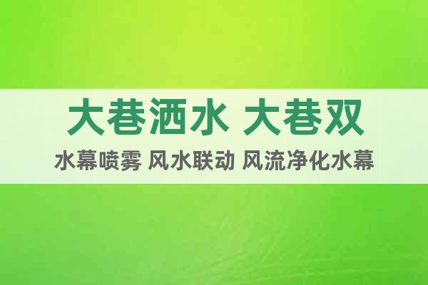 大巷灑水 大巷雙水幕噴霧 風(fēng)水聯(lián)動 風(fēng)流凈化水幕
