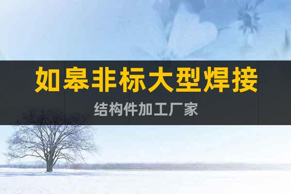 如皋非標大型焊接結構件加工廠家