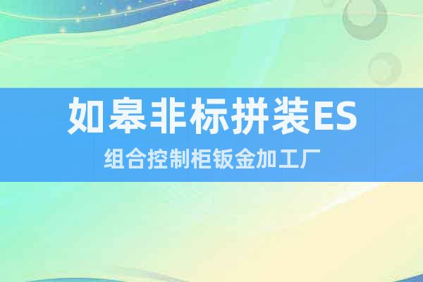 如皋非標(biāo)拼裝ES組合控制柜鈑金加工廠