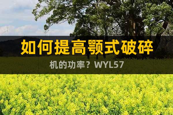 如何提高顎式破碎機的功率？WYL57
