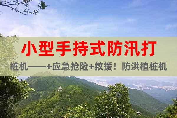 小型手持式防汛打樁機——+應(yīng)急搶險+救援！防洪植樁機