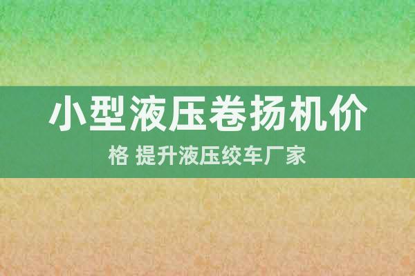 小型液壓卷?yè)P(yáng)機(jī)價(jià)格 提升液壓絞車(chē)廠家