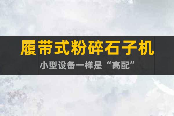 履帶式粉碎石子機小型設(shè)備一樣是“高配”