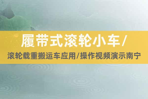 履帶式滾輪小車/滾輪載重搬運(yùn)車應(yīng)用/操作視頻演示南寧