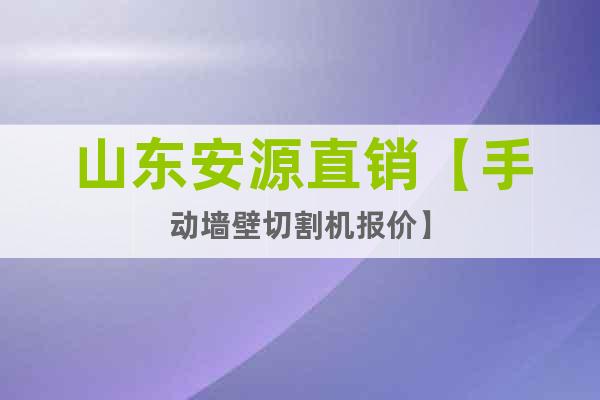 山東安源直銷【手動墻壁切割機(jī)報價】