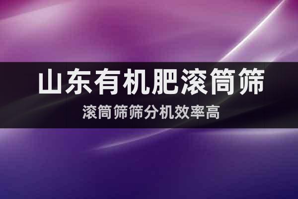 山東有機(jī)肥滾筒篩 滾筒篩篩分機(jī)效率高