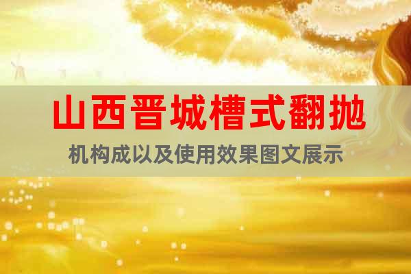 山西晉城槽式翻拋機(jī)構(gòu)成以及使用效果圖文展示