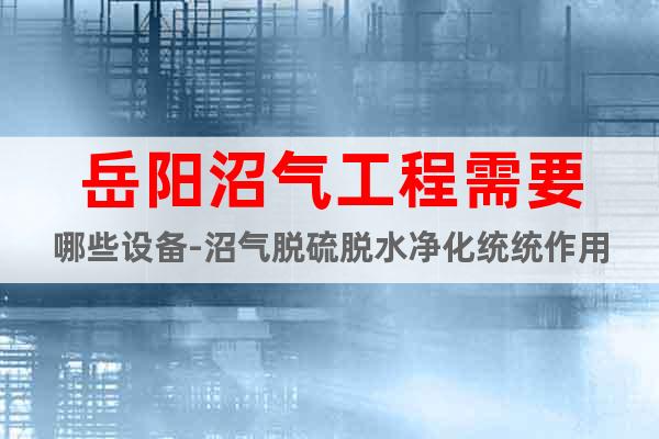 岳陽沼氣工程需要哪些設(shè)備-沼氣脫硫脫水凈化統(tǒng)統(tǒng)作用