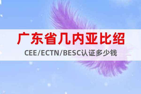 广东省几内亚比绍CEE/ECTN/BESC认证多少钱