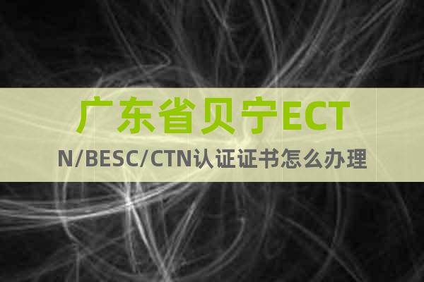 广东省贝宁ECTN/BESC/CTN认证证书怎么办理