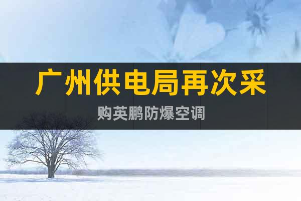 广州供电局再次采购英鹏防爆空调