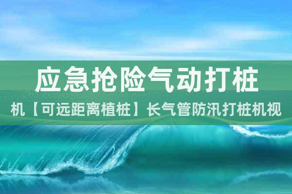 應(yīng)急搶險氣動打樁機【可遠距離植樁】長氣管防汛打樁機視頻