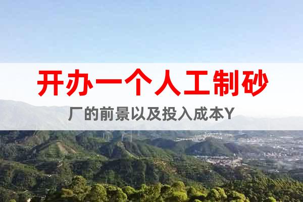 開辦一個(gè)人工制砂廠的前景以及投入成本Y