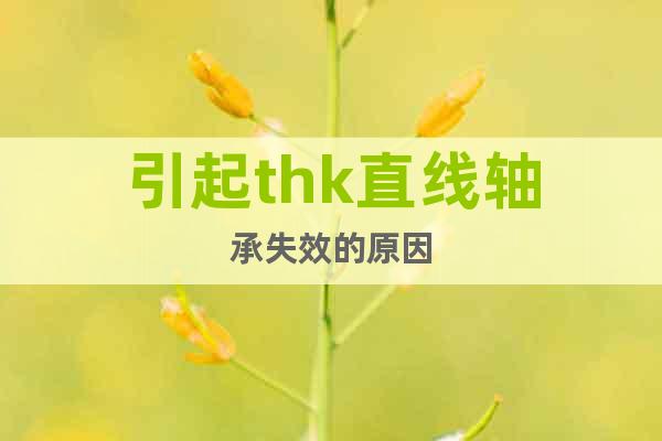 引起thk直線軸承失效的原因