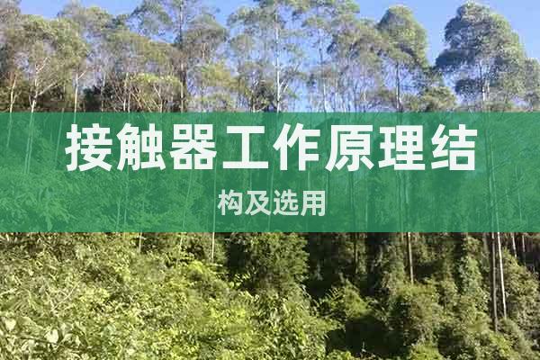 接觸器工作原理結(jié)構(gòu)及選用