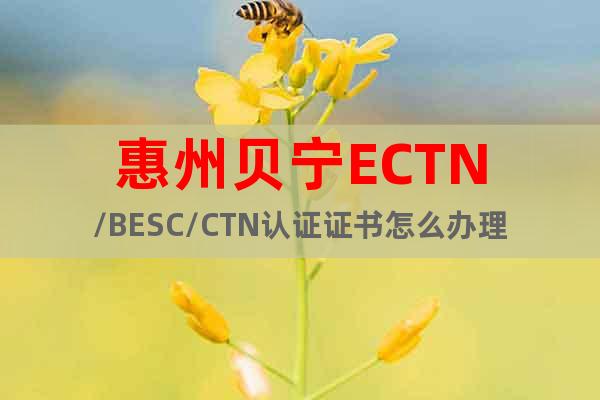 惠州贝宁ECTN/BESC/CTN认证证书怎么办理