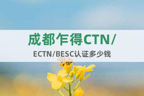 成都乍得CTN/ECTN/BESC认证多少钱