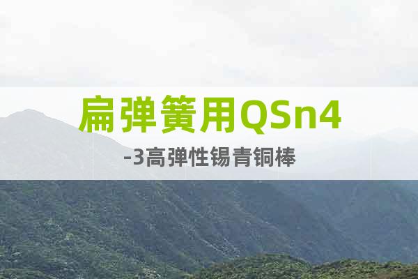 扁彈簧用QSn4-3高彈性錫青銅棒