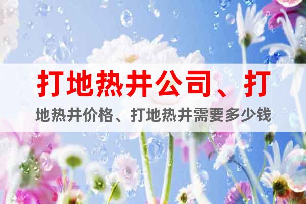 打地?zé)峋?、打地?zé)峋畠r格、打地?zé)峋枰嗌馘X