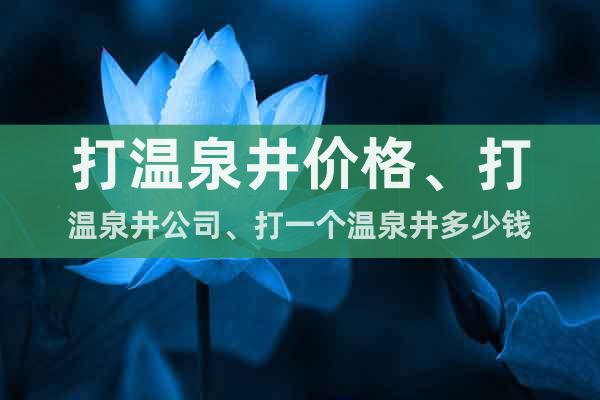 打溫泉井價格、打溫泉井公司、打一個溫泉井多少錢