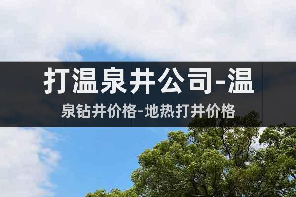 打溫泉井公司-溫泉鉆井價(jià)格-地?zé)岽蚓畠r(jià)格