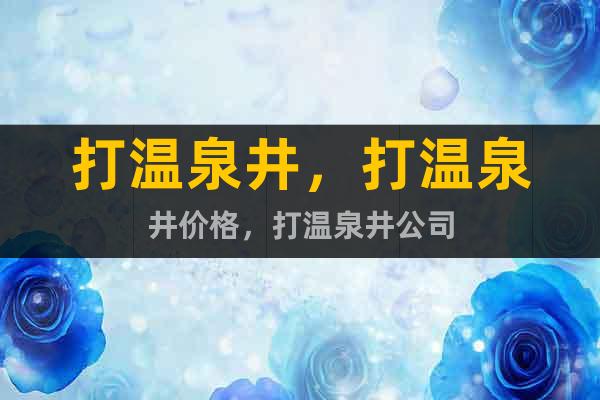打溫泉井，打溫泉井價格，打溫泉井公司