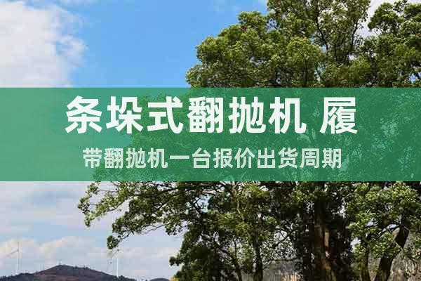 條垛式翻拋機 履帶翻拋機一臺報價出貨周期