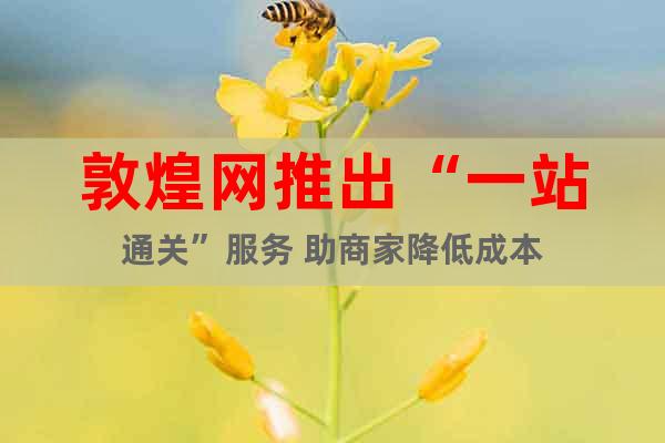 敦煌網(wǎng)推出“一站通關(guān)”服務(wù) 助商家降低成本