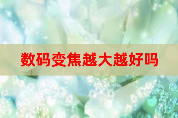 數(shù)碼變焦越大越好嗎