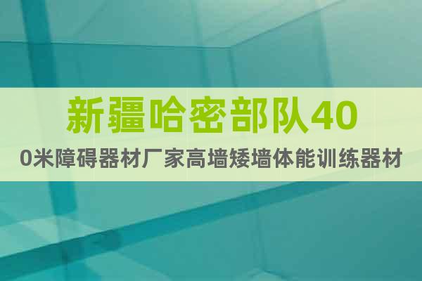 新疆哈密部隊(duì)400米障礙器材廠家高墻矮墻體能訓(xùn)練器材直銷(xiāo)