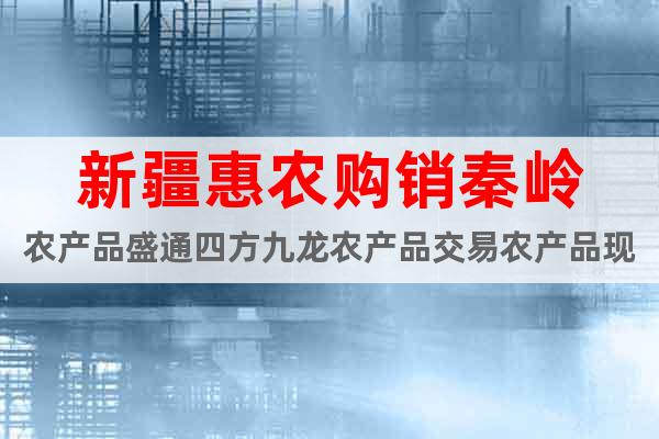 新疆惠農(nóng)購(gòu)銷秦嶺農(nóng)產(chǎn)品盛通四方九龍農(nóng)產(chǎn)品交易農(nóng)產(chǎn)品現(xiàn)貨必看