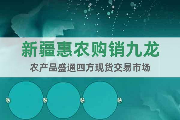 新疆惠農(nóng)購銷九龍農(nóng)產(chǎn)品盛通四方現(xiàn)貨交易市場