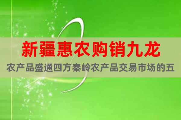 新疆惠農(nóng)購(gòu)銷九龍農(nóng)產(chǎn)品盛通四方秦嶺農(nóng)產(chǎn)品交易市場(chǎng)的五大要領(lǐng)