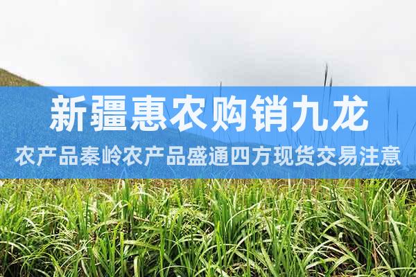 新疆惠农购销九龙农产品秦岭农产品盛通四方现货交易注意事项