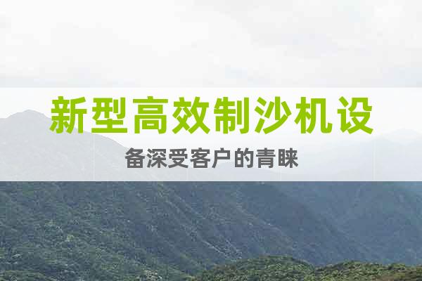 新型高效制沙機(jī)設(shè)備深受客戶的青睞