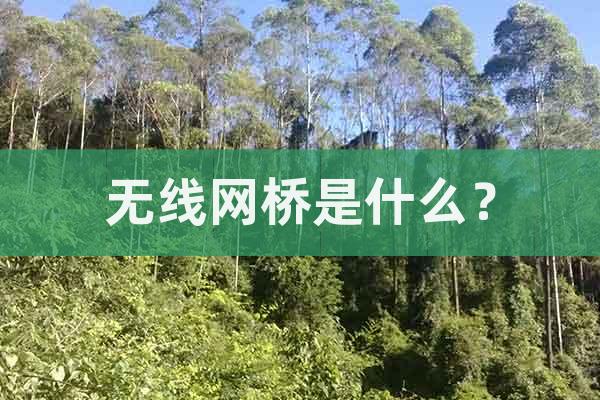 無線網(wǎng)橋是什么？