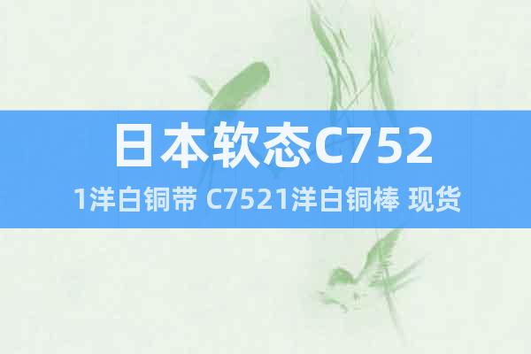 日本软态C7521洋白铜带 C7521洋白铜棒 现货库存