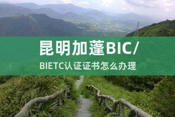昆明加蓬BIC/BIETC认证证书怎么办理