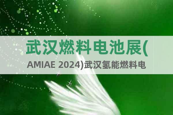 武漢燃料電池展(AMIAE 2024)武漢氫能燃料電池展覽會