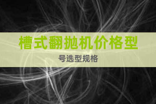 槽式翻拋機價格型號選型規(guī)格