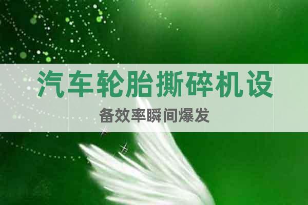 汽車輪胎撕碎機(jī)設(shè)備效率瞬間爆發(fā)